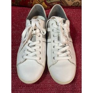 BOSS by Hugo boss leather sneakers with silver metallic mesh size 10